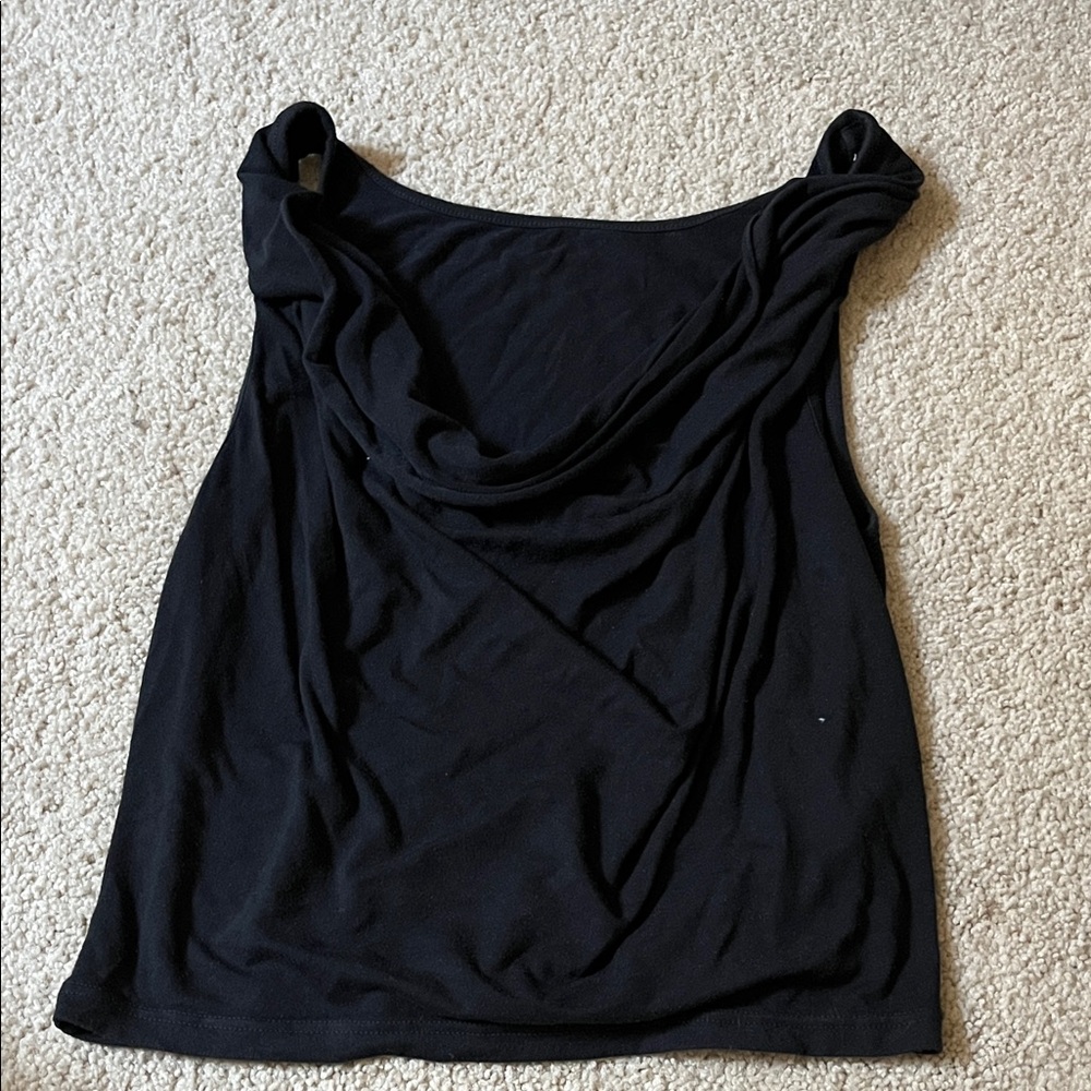 Brandy Melville Black Drape Tank Top
